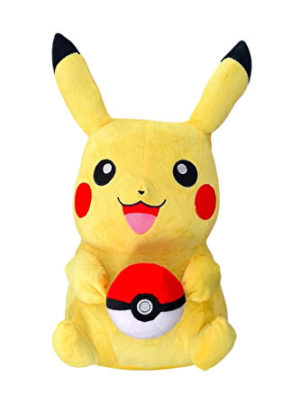 Pokemon Pikachu Peluş Oyuncak 40 cm Büyük Boy Poketoplu Yumuşak Kadife Peluş Oyun & Uyku Arkadaşı 