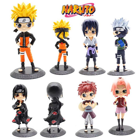 Naruto Shippuden 6'lı Anime Manga Figür Seti Uzumaki Kakashi İtachi Sakura Sasuke Bir Arada 15 cm.