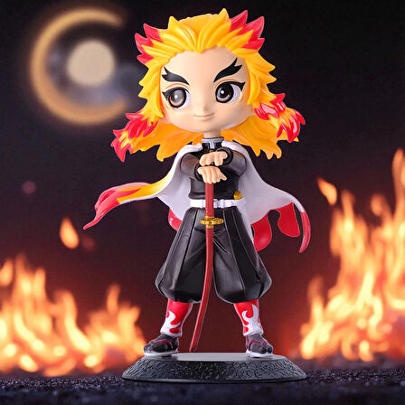 Demon Slayer Kimetsu no Yaiba Kyōjurō Rengoku Anime Karakter Figür Oyuncak Koleksiyonluk Biblo 15 cm