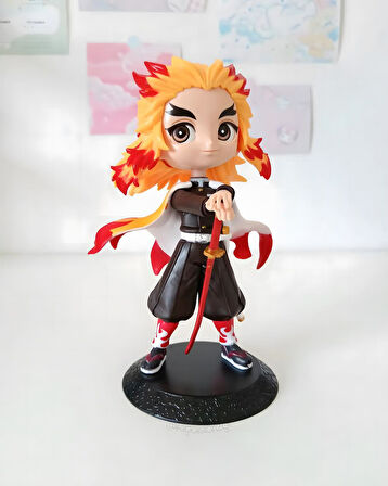 Demon Slayer Kimetsu no Yaiba Kyōjurō Rengoku Anime Karakter Figür Oyuncak Koleksiyonluk Biblo 15 cm