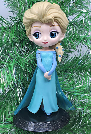 Karlar Ülkesi Frozen Prenses Elsa Anime Karakter Figür Oyuncak Dekoratif Hediyelik Biblo Bebek Mavi