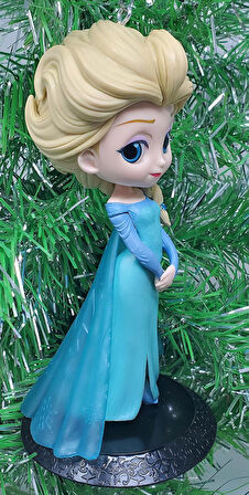 Karlar Ülkesi Frozen Prenses Elsa Anime Karakter Figür Oyuncak Dekoratif Hediyelik Biblo Bebek Mavi