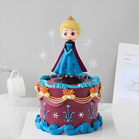Karlar Ülkesi Frozen Prenses Elsa Anime Karakter Figür Oyuncak Dekoratif Hediyelik Biblo Bebek MDL 3