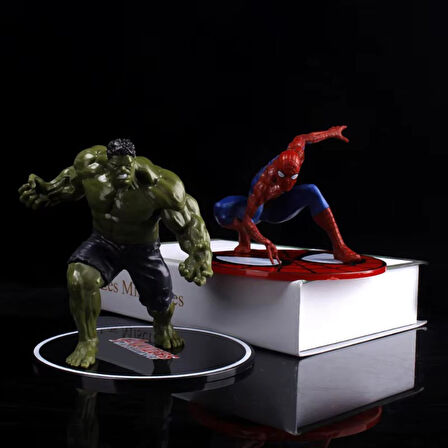 Marvel Yenilmezler Ironman Spiderman Hulk Captain America Özel Stantlı 4lü Oyuncak Figür Karakterler