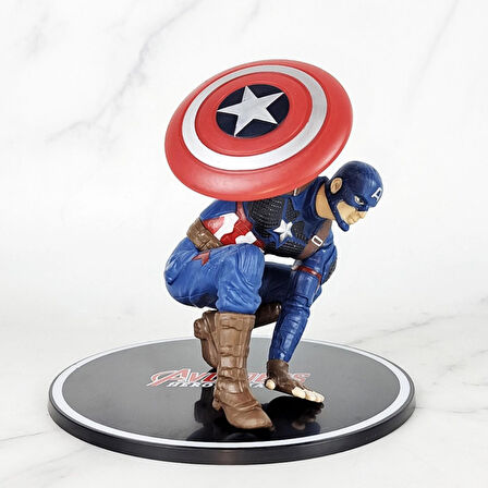 Marvel Avengers Yenilmezler Captain America Özel Stantlı Oyuncak Figür Karakter Masaüstü Biblo Seti