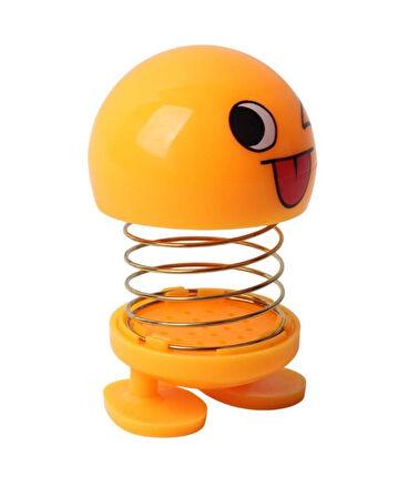 Dil Çıkaran Emoji Smile Zıp Zıp Kafa 8 cm Araba Torpido Süsü Masaüstü Dekoratif Figür Pasta Süsü