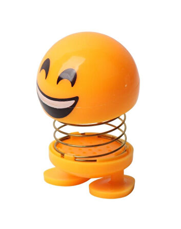 Kahkaha Atan Emoji Smile Zıp Zıp Kafa 8 cm Araba Torpido Süsü Masaüstü Dekoratif Figür Pasta Süsü