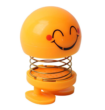 Mutlu Olan Emoji Smile Zıp Zıp Kafa 8 cm Araba Torpido Süsü Masaüstü Dekoratif Figür Pasta Süsü