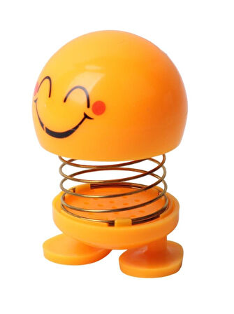 Mutlu Olan Emoji Smile Zıp Zıp Kafa 8 cm Araba Torpido Süsü Masaüstü Dekoratif Figür Pasta Süsü