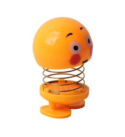 Şaşıran Şaşkın Emoji Smile Zıp Zıp Kafa 8 cm Araba Torpido Süsü Masaüstü Dekoratif Figür Pasta Süsü