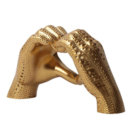 Lüks İskandinav Tasarım Kalp Şeklinde El Heykel Biblo | Sevgiliye Hediye Yeni Ev Ofis Hediyesi 11 cm