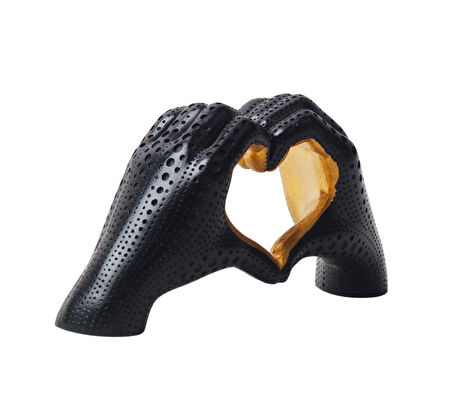 Lüks İskandinav Tasarım Kalp Şeklinde El Heykel Biblo | Sevgiliye Hediye Yeni Ev Ofis Hediyesi 11 cm