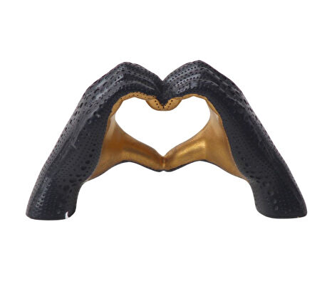 Lüks İskandinav Tasarım Kalp Şeklinde El Heykel Biblo | Sevgiliye Hediye Yeni Ev Ofis Hediyesi 11 cm