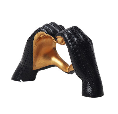 Lüks İskandinav Tasarım Kalp Şeklinde El Heykel Biblo | Sevgiliye Hediye Yeni Ev Ofis Hediyesi 11 cm