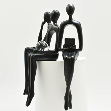 İskandinav Tarz Soyut 3lü Düşünen Heykel Dekoratif Biblo Ev & Ofis Hediyesi Özel Günler İçin Hediye