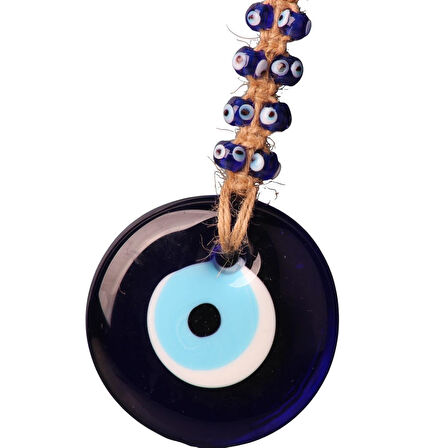 Lüks Makrome Hasır İşlemeli Büyük Nazar Boncuğu Duvar ve Kapı Süsü Dekoratif Ev Ofis Hediyesi Mdl: 3