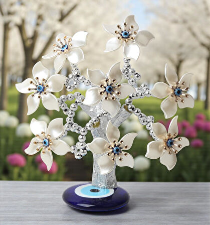 Feng Shui Nazar Boncuğu Ağacı Servet Çakra Şans Ağacı Biblo 20 cm. Ev Ofis Yeni Yıl Hediyesi Model 1