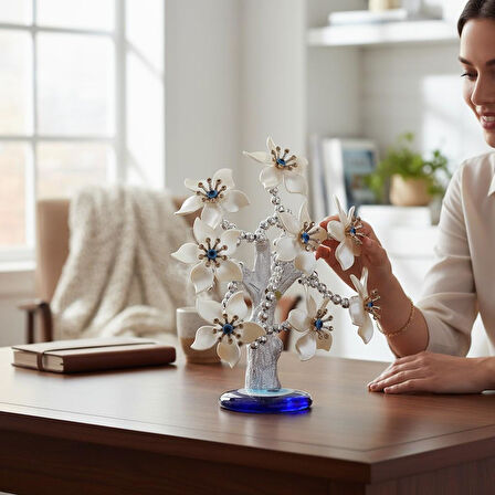 Feng Shui Nazar Boncuğu Ağacı Servet Çakra Şans Ağacı Biblo 20 cm. Ev Ofis Yeni Yıl Hediyesi Model 1