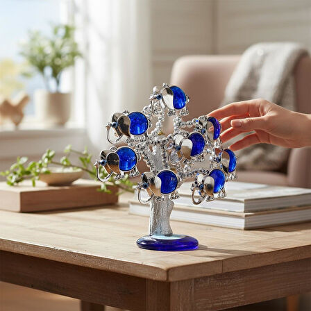 Feng Shui Nazar Boncuğu Ağacı Servet Çakra Şans Ağacı Biblo 20cm Ev Ofis Yeni Yıl Hediyesi Fil Model