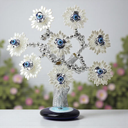 Feng Shui Nazar Boncuğu Ağacı Servet Çakra Şans Ağacı Biblo 20 cm. Ev Ofis Yeni Yıl Hediyesi Model 3