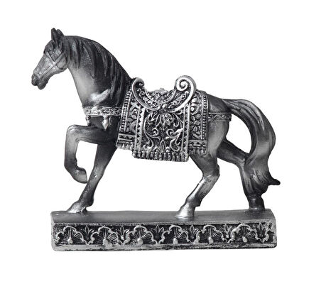 Lüks Nakış İşlemeli At Heykeli Dekoratif Masaüstü Biblo 10 cm. Ev Ofis Yeni Yıl Hediyesi Vitrin Süsü