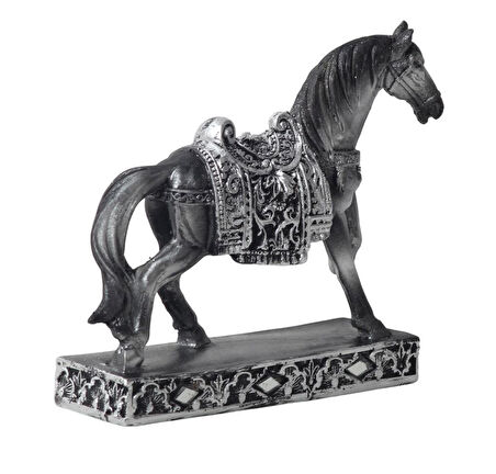 Lüks Nakış İşlemeli At Heykeli Dekoratif Masaüstü Biblo 10 cm. Ev Ofis Yeni Yıl Hediyesi Vitrin Süsü