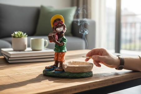 Jamaikalı Adam Reggae Figürlü Küllük Para Anahtar Kasesi Masaüstü Dekoratif Biblo Yeni Ev Hediyesi B
