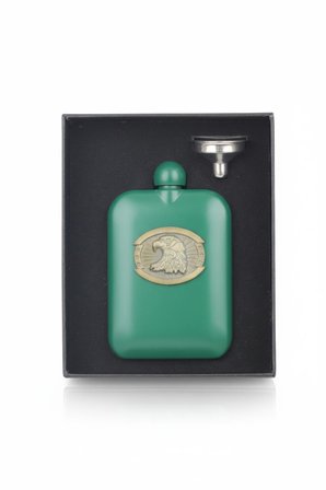 Kartal Logolu Paslanmaz Çelik İçki Matarası 6Oz 180 ml Hunili Kamp Outdoor Konyak Viski Cep Matarası