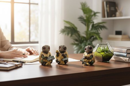 Lüks 4’lü Kaplumbağa Heykeli Feng Shui Şans Para Getiren Biblo Seti Ev Ofis Hediyesi
