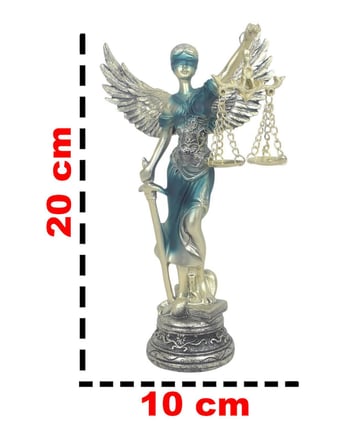 Lüks Polyester Themis Adalet Heykeli 20 cm Dekoratif Biblo Terazi Figür Ev Ofis Vitrin Hediyesi Şık