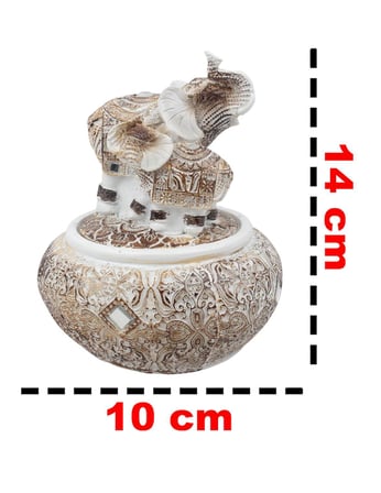 Feng Shui Şans Getiren Fil Biblo Oval Mücevher Kutusu 14 cm Dekoratif Ev Hediyesi Lüks Tasarım