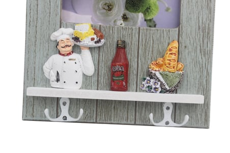 Ahşap Home Sweet Home Anahtar Askısı Fotoğraf Çerçeveli Duvar Organizer 4 Kancalı 27 cm Model 2