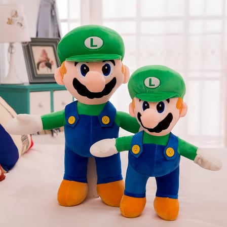 İthal Kadifemsi Kumaş Süper Mario Luigi Peluş Oyuncak 27 Cm Uyku Oyun Arkadaşı Orta Boy Yeşil