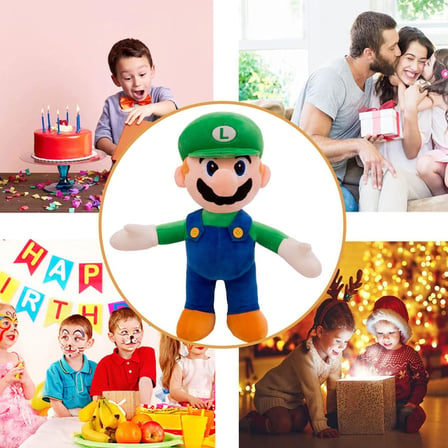 İthal Kadifemsi Kumaş Süper Mario Luigi Peluş Oyuncak 27 Cm Uyku Oyun Arkadaşı Orta Boy Yeşil