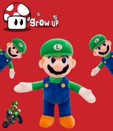 İthal Kadifemsi Kumaş Süper Mario Luigi Peluş Oyuncak 27 Cm 2’li Paket Uyku Oyun Arkadaşı Orta Boy