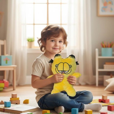 2li Paket Garfield Peluş Oyuncak 24 Cm Yumuşak Uyku Arkadaşı Yastık Peluş Karakter Figür Seti 2 Adet