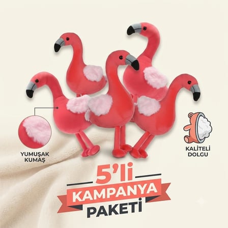 5 Adet Hawaii Flamingo Peluş Oyuncak 25 Cm Yumuşak Uyku Arkadaşı Parti Süsü Kampanya Paketi Set