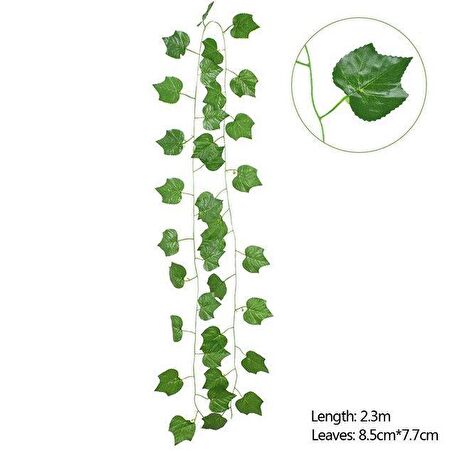 Yapay Sarmaşık Üzüm Yapraklı Yapay Çiçek Dekoru 230cm