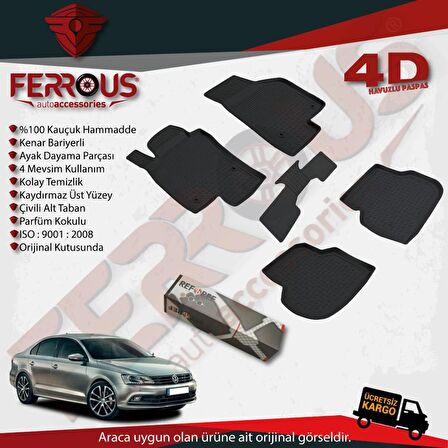 Volkswagen Jetta 4D Paspas Siyah ve Cepsiz Bagaj 2011 ve Üstü