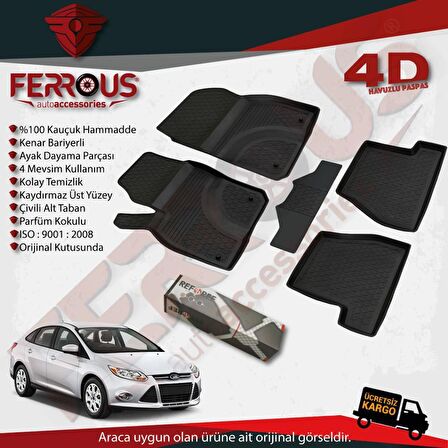 Ford Focus 3 Sedan 4D Paspas Siyah ve İ.Z. Bagaj Havuzu 2011 2014