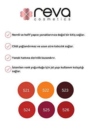 Reva Canlı Turuncu Jel Allık-Jelly Blusher 16 gr RV522