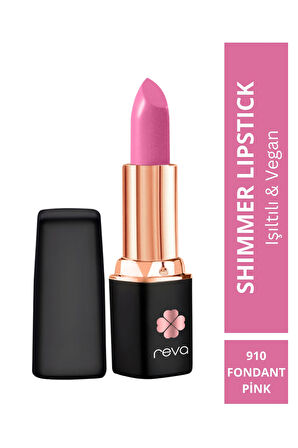 Shimmer Lipstick Fondant Pink - Işıltı Ruj - 4 gr - No: 910 - Vegan & Temiz İçerik