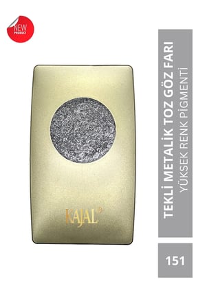 Metalik Gri, Işıltılı Toz Göz Farı -Metallic New Silver Eyeshadow No:151