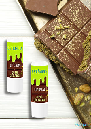 Estemed Dubai Çikolatası Aromalı Lip Balm 2'li Paket 4,75gx2