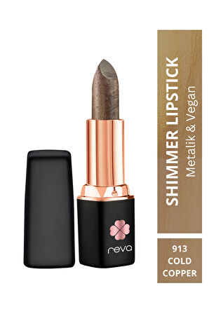 Shimmer Lipstick Metalic Cold Copper-Brown Series-Işıltı Ruj Kahve Serisi No:913 4 gr