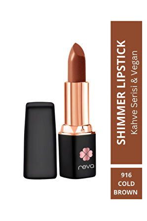 Shimmer Lipstick Cold Brown-Brown Series-Işıltı Ruj Kahve Serisi No:916 4 gr