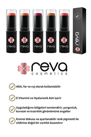 Çok Amaçlı Stick Allık, Far, Dudak Renklendirici & Lip Cheek Eye Tint-vegan & Temiz Içerikrv114