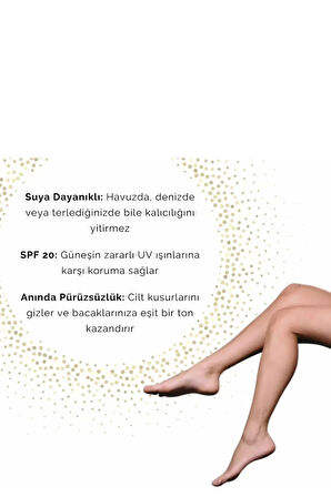 Sprey Bacak Fondöteni No:103 75 ml - Suya Dayanıklı Cilt Tonu Eşitleyici Spray On Leg Foundation