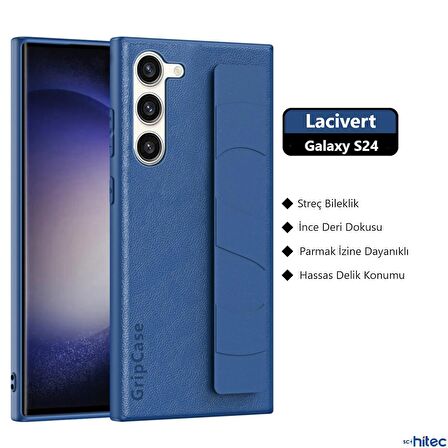 Global Samsung Galaxy S24 Uyumlu Premium Case Parmak Askılı Telefon Kılıfı Lacivert WNE1091