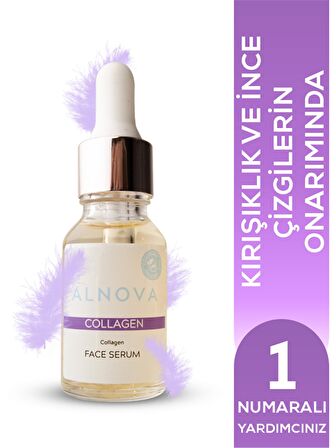 Alnova Collagen Tüm Cilt Tipleri İçin Su Bazlı Yağsız Nemlendirici Yüz Bakım Serumu 15 ml